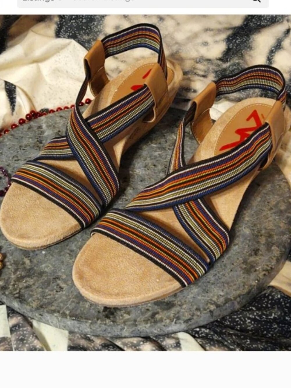Anne Klein Sport AKCOOLER Stretchy Wedge Sandal 6.5
